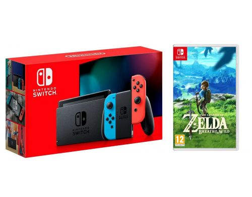 Фото №1 - Консоль Nintendo Switch Neon blue/red - Обновлённая версия + Игра The Legend of Zelda: Breath of the Wild (Гарантия 18 месяцев)